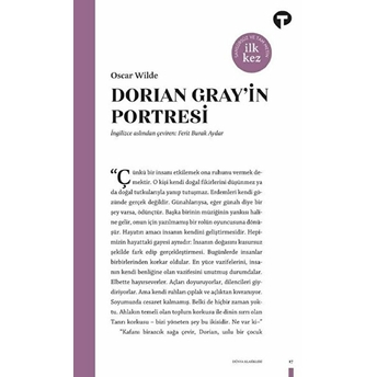 Dorian Gray’in Portresi The Picture Of Dorian Gray Oscar Wilde