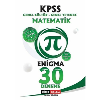 Dört Kalem Yayınları Kpss Enigma Matematik Tamamı Çözümlü 30 Deneme