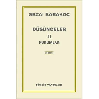 Düşünceler 2 / Kurumlar Sezai Karakoç