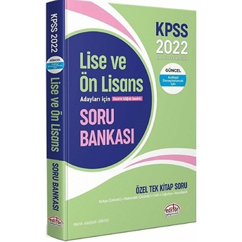 Editör 2022 Kpss Lise Ve Ön Lisans Adayları Için Özel Tek Kitap Soru Bankası Kolektıf