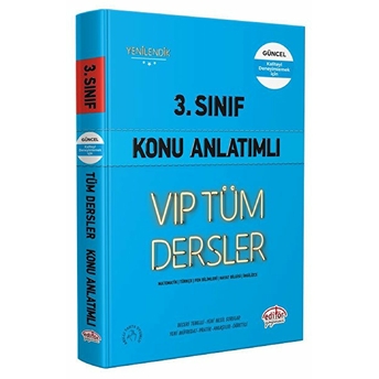 Editör 3. Sınıf Vıp Tüm Dersler Konu Anlatımlı Mavi Kitap Kolektıf