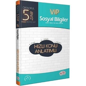 Editör 5. Sınıf Vıp Sosyal Bilgiler Hızlı Konu Anlatımlı (Yeni) Kolektif