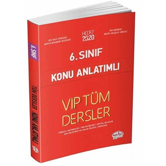 Editör 6. Sınıf Vıp Tüm Dersler Konu Anlatımlı Kırmızı Kitap (Yeni) Kolektif