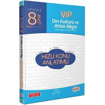 Editör 8. Sınıf Vıp Din Kültürü Ve Ahlak Bilgisi Hızlı Konu Anlatımlı (Yeni) Kolektif