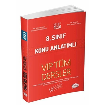 Editör 8. Sınıf Vıp Tüm Dersler Konu Anlatımlı Kırmızı Kitap (Yeni) Kolektif