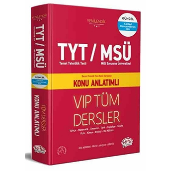 Editör Tyt Msü Vıp Tüm Dersler Konu Anlatımlı Turğut Meşe