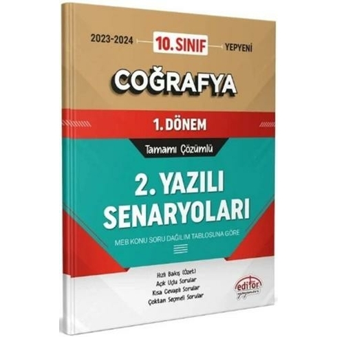 Editör Yayınları 10. Sınıf Coğrafya 1. Dönem Ortak Sınavı 2. Yazılı Senaryoları Tamamı Çözümlü Komisyon