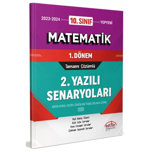 Editör Yayınları 10. Sınıf Matematik 1. Dönem Ortak Sınavı 2. Yazılı Senaryoları Tamamı Çözümlü Komisyon