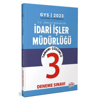 Editör Yayınları 2023 Adalet Bakanlığı Idari Işler Müdürlüğü Gys Tamamı Çözümlü 3 Deneme Sınavı Komisyon