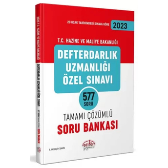 Editör Yayınları 2023 Defterdarlık Uzmanlığı Özel Sınavı 577 Tamamı Çözümlü Soru Bankası Komisyon