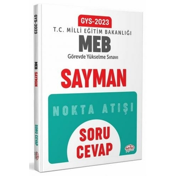 Editör Yayınları 2023 Milli Eğitim Bakanlığı Sayman Gys Soru-Cevap Komisyon