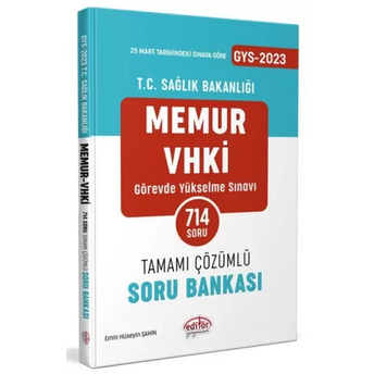 Editör Yayınları 2023 T.c. Sağlık Bakanlığı Memur Vhki Tamamı Çözümlü Soru Bankası Komisyon