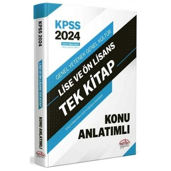 Editör Yayınları 2024 Kpss Lise Ve Önlisans Tek Kitap Konu Anlatımlı Komisyon