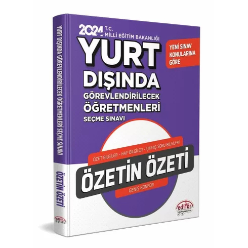 Editör Yayınları 2024 Meb Yurt Dışında Görevlendirilecek Öğretmenleri Seçme Sınavı Özetin Özeti Komisyon