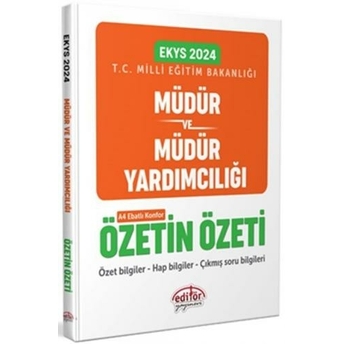 Editör Yayınları 2024 Milli Eğitim Bakanlığı Memur Gys Özetin Özeti Komisyon