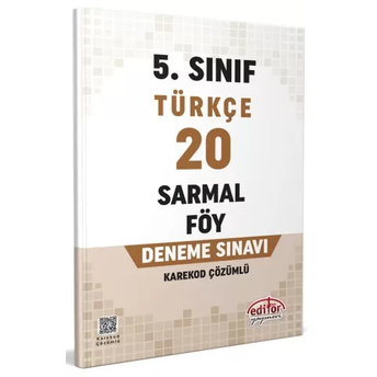 Editör Yayınları 5. Sınıf Türkçe 20 Sarmal Föy Deneme Sınavı Komisyon