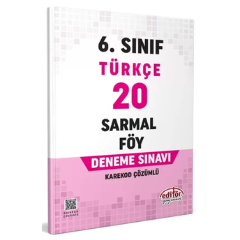 Editör Yayınları 6. Sınıf Türkçe 20 Sarmal Föy Deneme Sınavı Komisyon