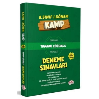 Editör Yayınları 8. Sınıf 1. Dönem Kamp Tamamı Çözümlü Ders Ders Deneme Sınavları Komisyon