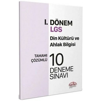 Editör Yayınları 8. Sınıf Lgs Din Kültürü Ve Ahlak Bilgisi 1. Dönem 10 Deneme Komisyon