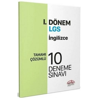 Editör Yayınları 8. Sınıf Lgs Ingilizce 1. Dönem 10 Deneme Komisyon