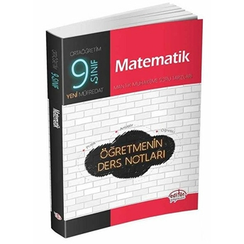 Editör Yayınları 9. Sınıf Matematik Öğretmenin Ders Notları