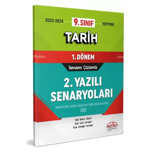 Editör Yayınları 9. Sınıf Tarih 1. Dönem Ortak Sınavı 2. Yazılı Senaryoları Tamamı Çözümlü Komisyon