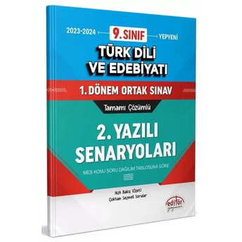 Editör Yayınları 9. Sınıf Türk Dili Ve Edebiyatı 1. Dönem Ortak Sınav 2. Yazılı Senaryoları Komisyon