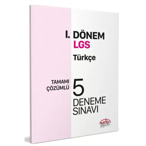 Editör Yayınları Lgs I. Dönem Türkçe Çözümlü 5 Deneme Sınavı Komisyon