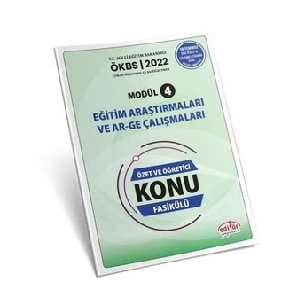 Editör Yayınları Uzman Ve Başöğretmen Modül 4 Eğitim Araştırmaları Ve Ar-Ge Çalışmaları Özet Ve Öğretici Konu Fasikülü Komisyon