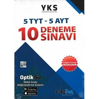 Edufon Yks 10 Deneme Sınavı (5 Tyt - 5 Ayt) Kolektif