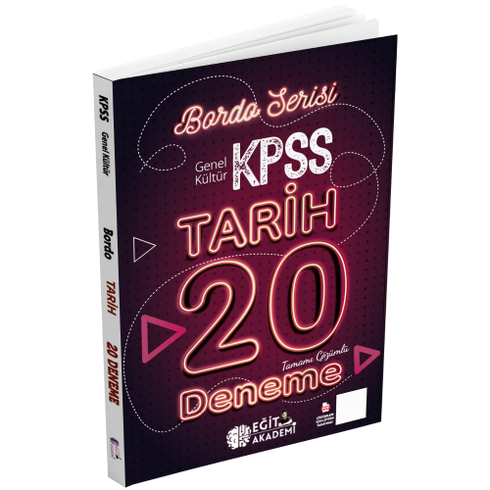 Eğit Akademi Kpss Tarih Tamamı Çözümlü 20 Bordo Deneme Sınavı Komisyon