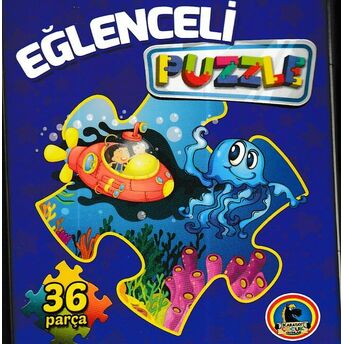 Eğlenceli Puzzle (36 Parça) Lacivert Kutu