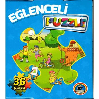 Eğlenceli Puzzle (36 Parça) Mavi Kutu