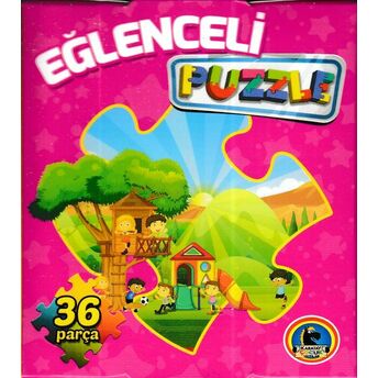 Eğlenceli Puzzle (36 Parça) Pembe Kutu