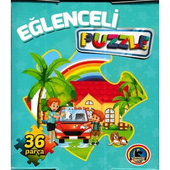 Eğlenceli Puzzle (36 Parça) Turkuaz Kutu