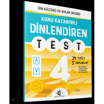 Eker Test Yayınları 4. Sınıf Din Kültürü Ve Ahlak Bilgisi Dinlendiren Test Izzet Eker