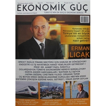 Ekonomik Güç Dergisi Sayı: 9 Temmuz - Eylül 2018 Kolektif