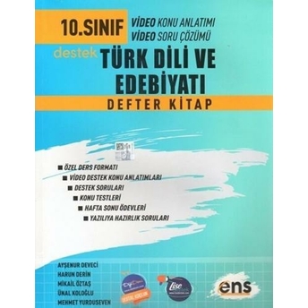 Ens Yayıncılık 10. Sınıf Türk Dili Ve Edebiyatı Destek Defterim Harun Derin