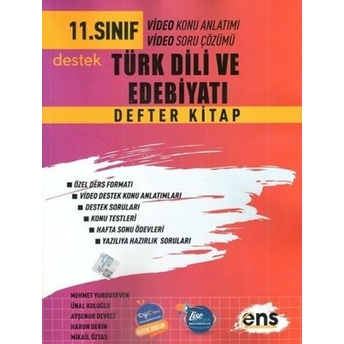 Ens Yayıncılık 11. Sınıf Türk Dili Ve Edebiyatı Defter Kitap Komisyon