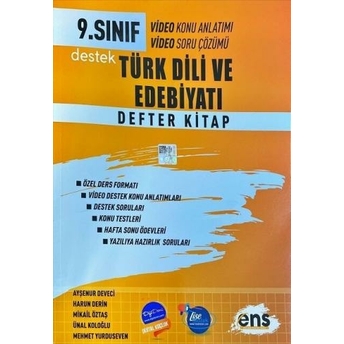 Ens Yayıncılık 9. Sınıf Edebiyat Destek Defterim Komisyon