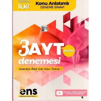 Ens Yayıncılık Ayt Sayısal 3 Lü Konu Anlatımlı Deneme Komisyon