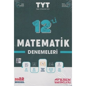 Esen Yayınları 2022 Tyt Matematik 12 Li Denemeleri Komisyon