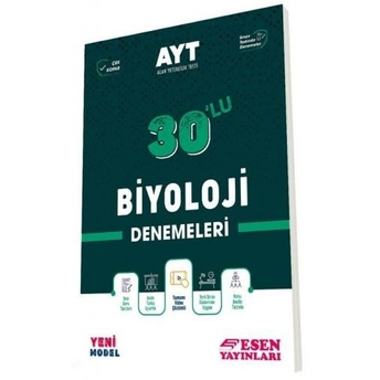 Esen Yayınları Ayt Biyoloji 30 Lu Deneme Komisyon