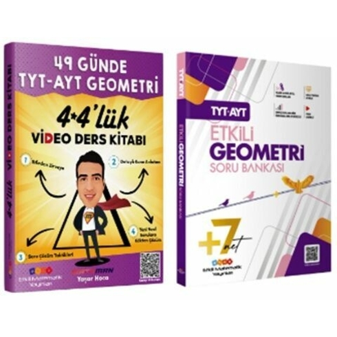 Etkili Matematik Yayınları Tyt Ayt Etkili Geometri Soru Bankası Ve 49 Günde Tyt Ayt Geometri Video Ders Kitabı Komisyon