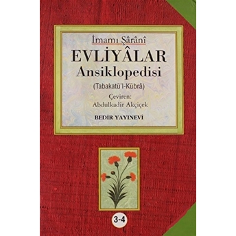 Evliyalar Ansiklopedisi 3.- 4.Cilt Ciltli Imamı Şarani