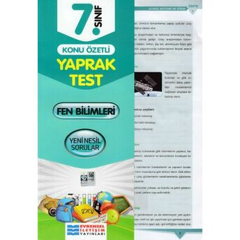 Evrensel 7. Sınıf Fen Bilimleri Konu Özetli Yaprak Test (Yeni) Kolektif