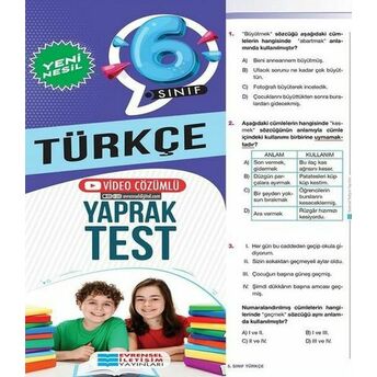 Evrensel Iletişim 6. Sınıf Türkçe Yeni Nesil Video Çözümlü Yaprak Test