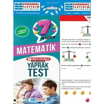 Evrensel Iletişim 7. Sınıf Matematik Yeni Nesil Video Çözümlü Yaprak Test