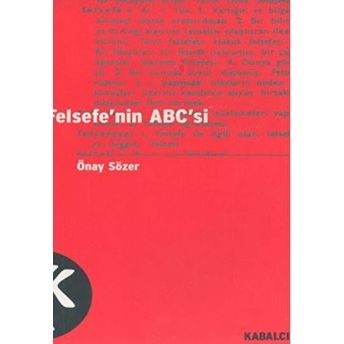 Felsefenin Abc'si Önay Sözer