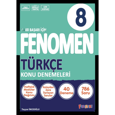 Fenomen Okul 8. Sınıf Fenomen Türkçe Konu Denemeleri 40 Lı Tayyar Inceoğlu